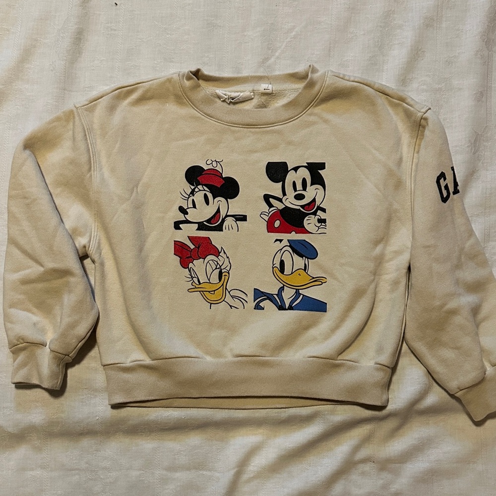 SET: GAP Kids Disney Cream Character Sweatshirt + Flair Sweatpants